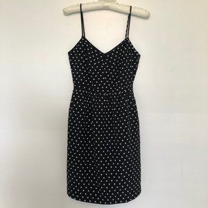 JCrew black and white polka-dot dress w pockets